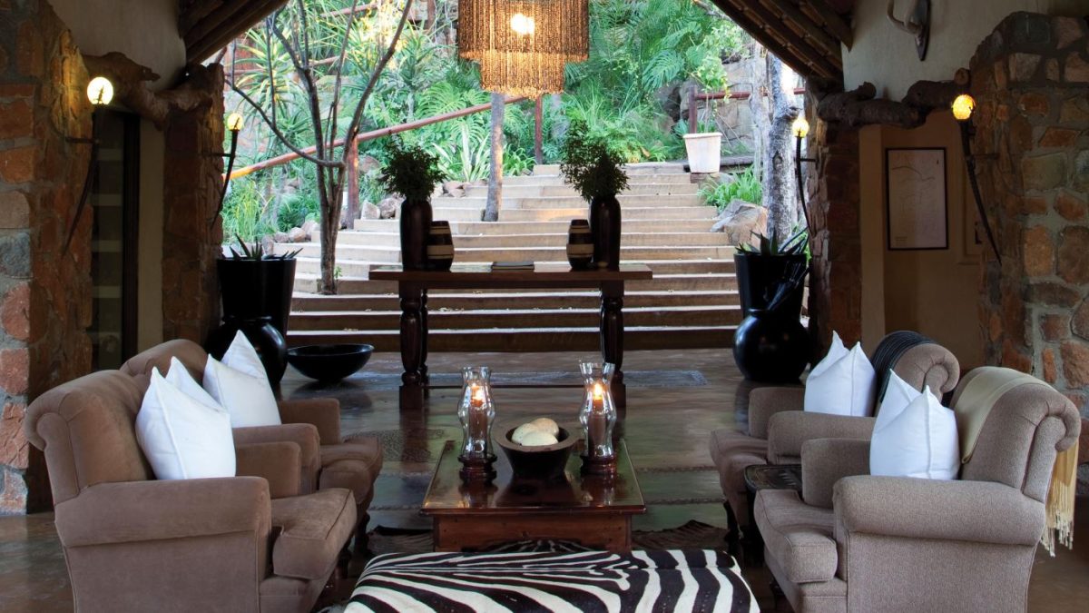 Reception area at Leopard Hills